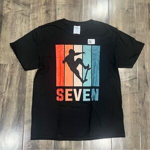 Kids 7 Seven skateboarding birthday shirt - New -